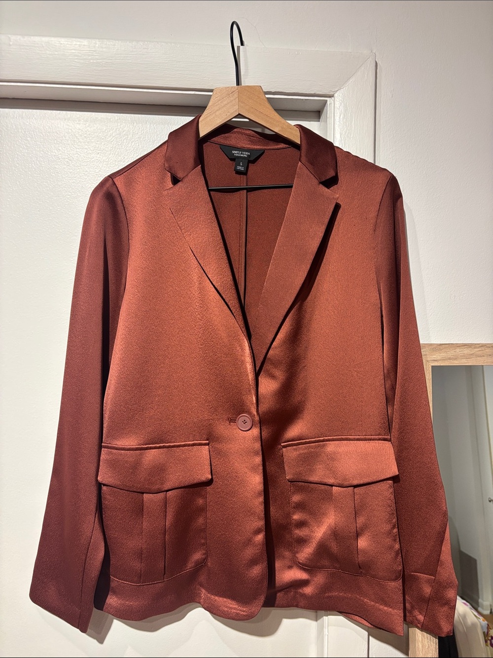 Simply Vera Vera Wang Copper Satin Blazer